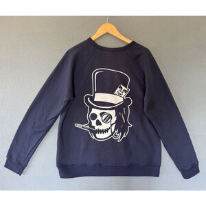 Obey Men Skull Head Top Hat Sweatshirt Navy Size large